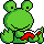 cute animated frog pixels